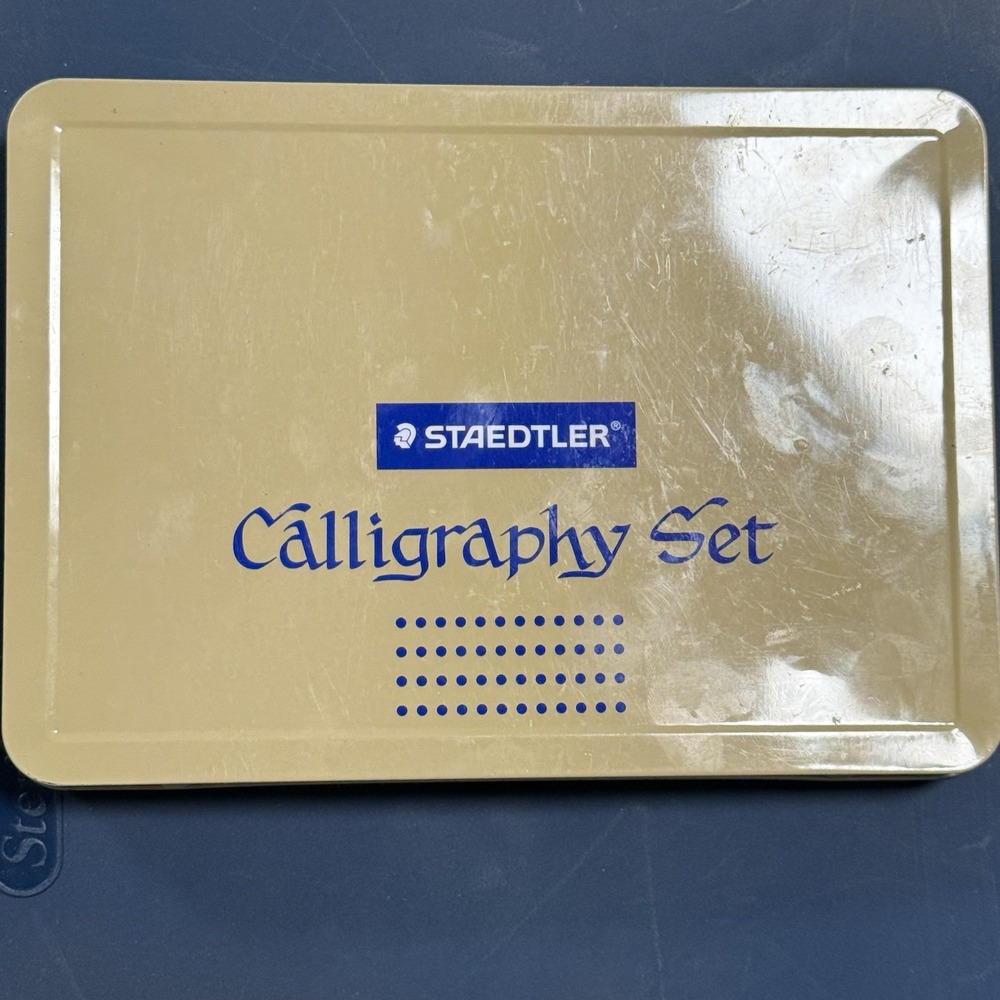 STAEDTLER CALLIGRAPHY SET- INCLUDING  METAL STORAGE TIN